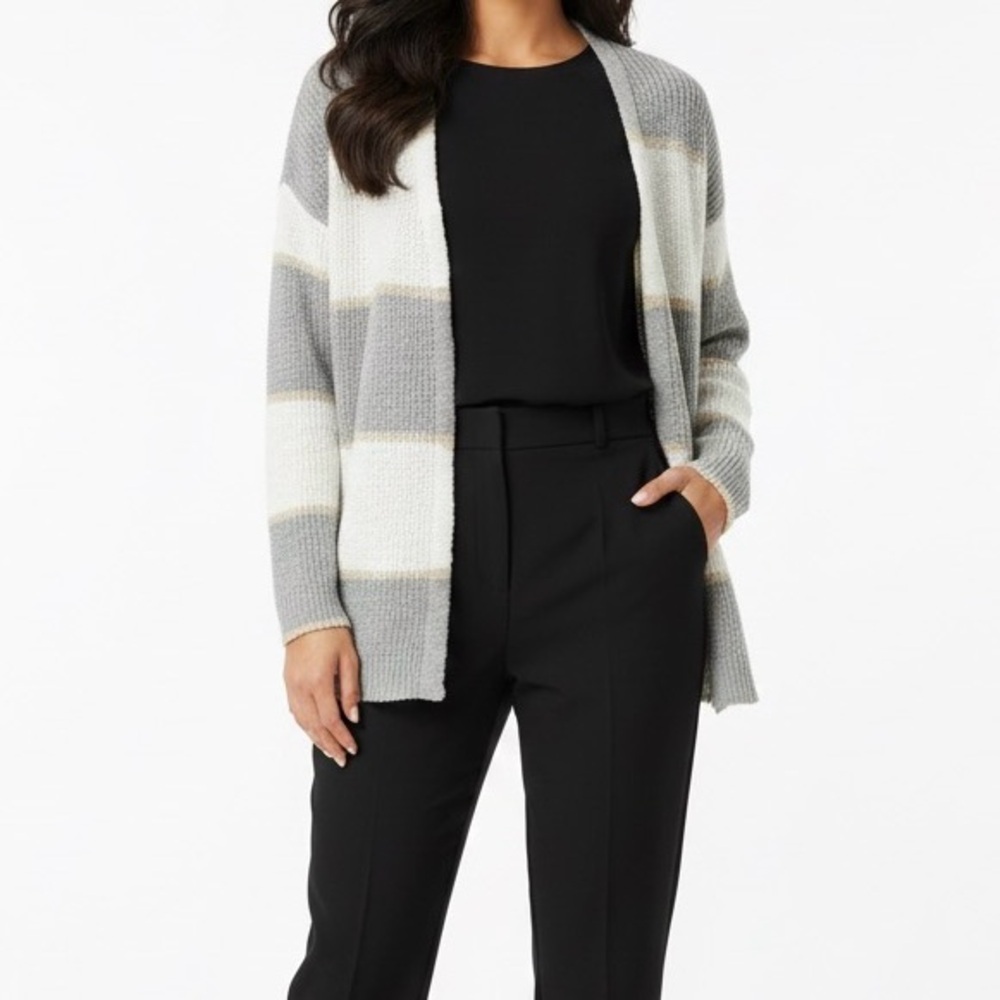 Nine West 100% cotton  Striped Cardigan